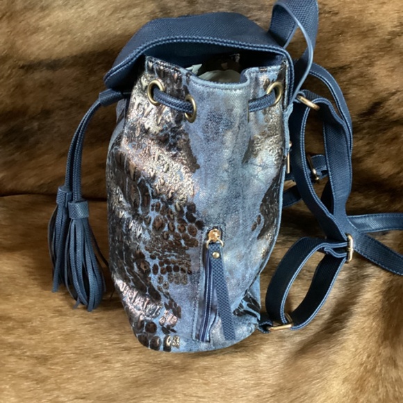 Karla Hanson Blue Backpack Convertible Handbag - Picture 4 of 11